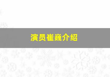 演员崔巍介绍