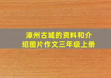 漳州古城的资料和介绍图片作文三年级上册