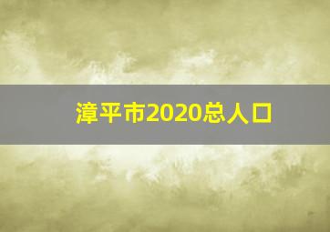 漳平市2020总人口