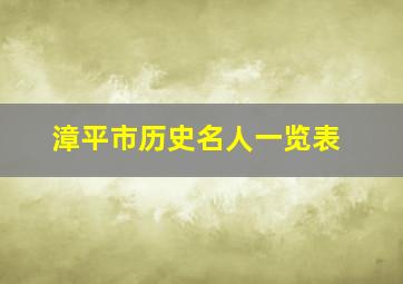 漳平市历史名人一览表