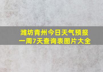 潍坊青州今日天气预报一周7天查询表图片大全