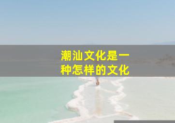 潮汕文化是一种怎样的文化