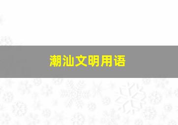 潮汕文明用语