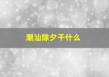 潮汕除夕干什么