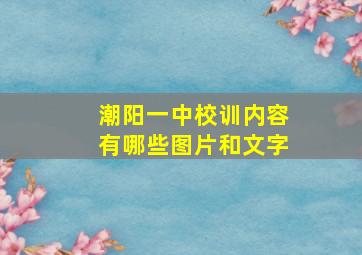 潮阳一中校训内容有哪些图片和文字