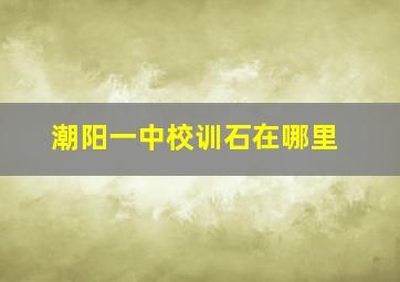 潮阳一中校训石在哪里