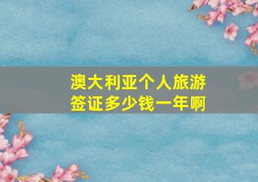 澳大利亚个人旅游签证多少钱一年啊