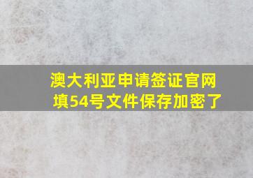 澳大利亚申请签证官网填54号文件保存加密了