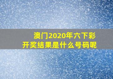 澳门2020年六下彩开奖结果是什么号码呢