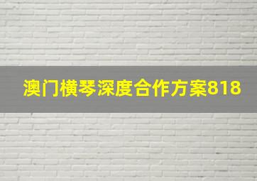 澳门横琴深度合作方案818