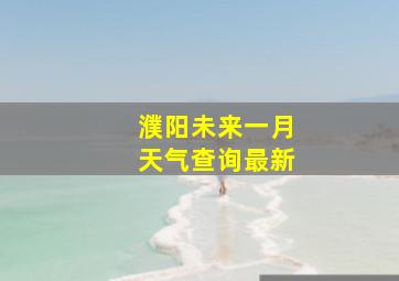 濮阳未来一月天气查询最新