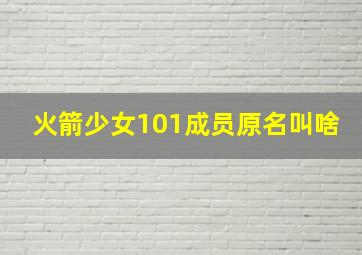 火箭少女101成员原名叫啥