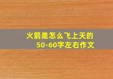 火箭是怎么飞上天的50-60字左右作文