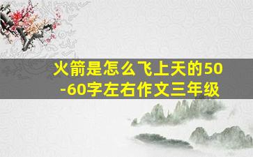 火箭是怎么飞上天的50-60字左右作文三年级