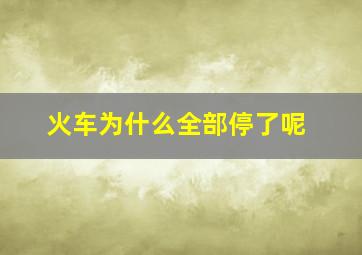 火车为什么全部停了呢