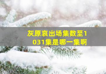 灰原哀出场集数至1031集是哪一集啊