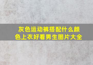 灰色运动裤搭配什么颜色上衣好看男生图片大全