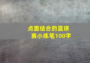 点面结合的篮球赛小练笔100字