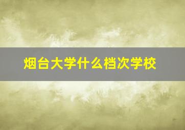 烟台大学什么档次学校