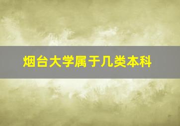 烟台大学属于几类本科