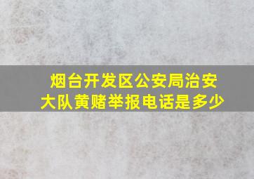 烟台开发区公安局治安大队黄赌举报电话是多少