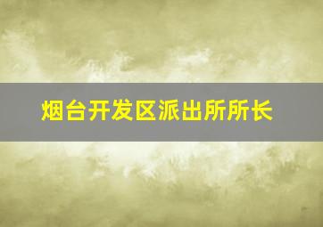 烟台开发区派出所所长