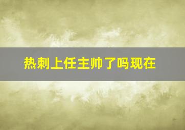 热刺上任主帅了吗现在