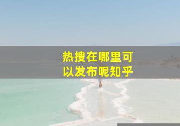 热搜在哪里可以发布呢知乎