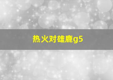 热火对雄鹿g5