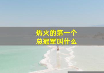 热火的第一个总冠军叫什么