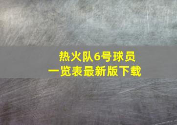 热火队6号球员一览表最新版下载