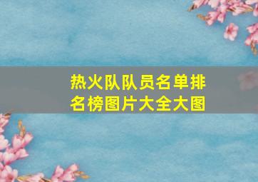 热火队队员名单排名榜图片大全大图