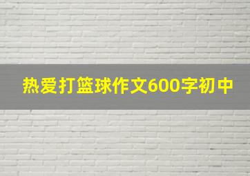 热爱打篮球作文600字初中