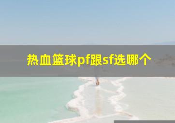 热血篮球pf跟sf选哪个