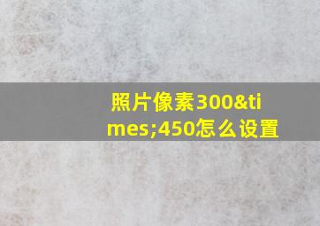 照片像素300×450怎么设置