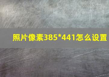 照片像素385*441怎么设置