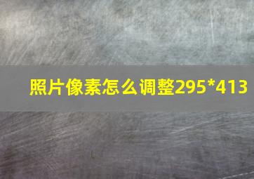 照片像素怎么调整295*413