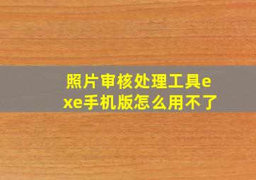 照片审核处理工具exe手机版怎么用不了