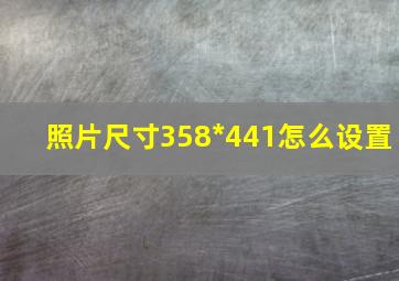 照片尺寸358*441怎么设置