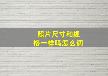 照片尺寸和规格一样吗怎么调