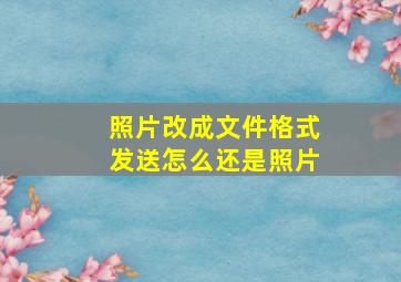 照片改成文件格式发送怎么还是照片