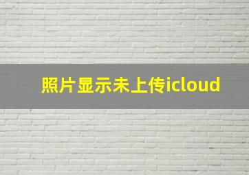 照片显示未上传icloud