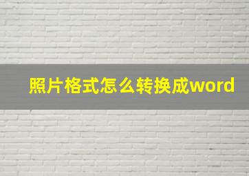 照片格式怎么转换成word