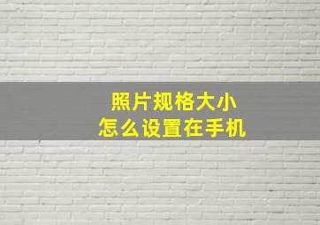 照片规格大小怎么设置在手机