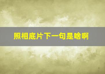 照相底片下一句是啥啊