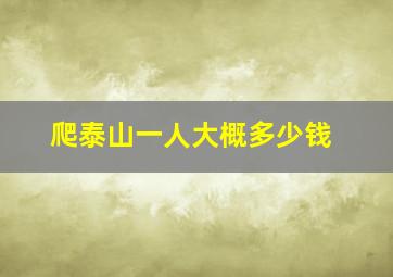 爬泰山一人大概多少钱