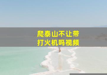 爬泰山不让带打火机吗视频