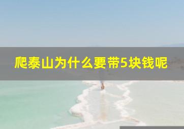 爬泰山为什么要带5块钱呢