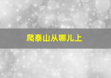 爬泰山从哪儿上