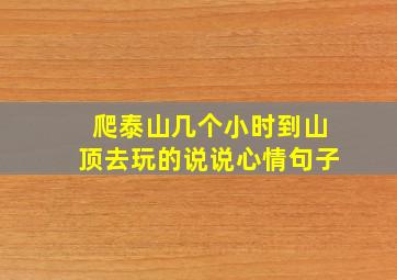 爬泰山几个小时到山顶去玩的说说心情句子